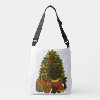 “Black Cat Emi and the Christmas Tree” Tragetaschen Mit Langen Trägern