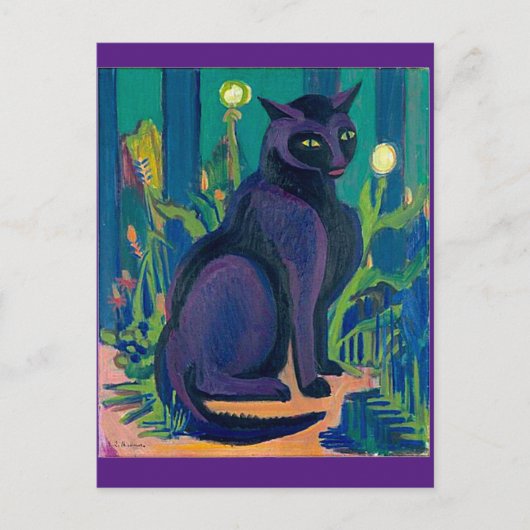 Black Cat, Ernst Ludwig Kirchner, Kunsthandwerkska Postkarte (Vorderseite)