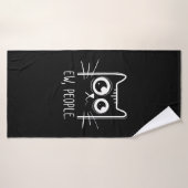Black Cat Ew People Funny Cat Lover Badehandtuch (Badehandtuch)