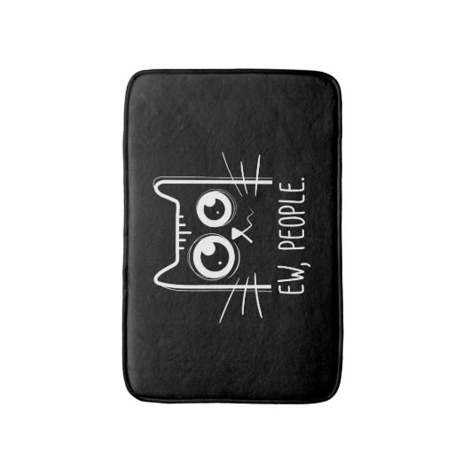 Black Cat Ew People Funny Cat Lover Badematte (Vorderseite Vertikal)