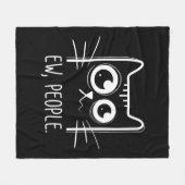 Black Cat Ew People Funny Cat Lover Fleecedecke (Vorderseite (Horizontal))