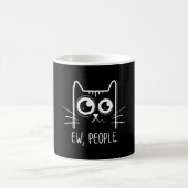 Black Cat Ew People Funny Cat Lover Kaffeetasse (Mittel)