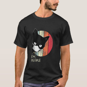 Black Cat Ew People Graphic Dark Color T-Shirt