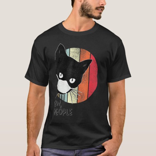 Black Cat Ew People Graphic Light Color T-Shirt (Vorderseite)