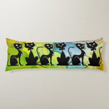 Black Cat Express Body Pillow