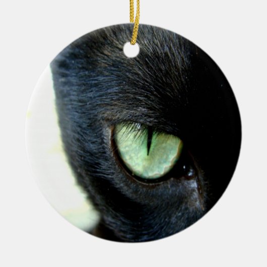 Black Cat Eye Keramik Ornament (Vorne)