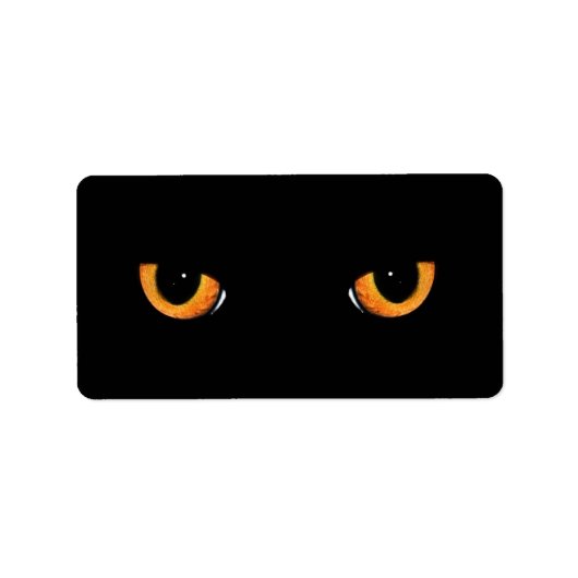 Black Cat Eyes Address Labels Adressaufkleber (Vorne)
