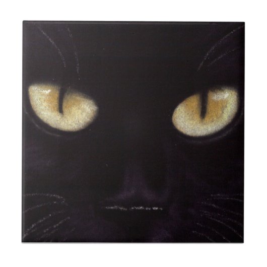 Black Cat Eyes Tile Fliese (Vorderseite)