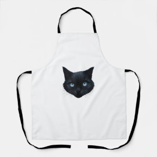 Black Cat Face Blue Eyes Graphic T-Shirt Cat Men W Schürze