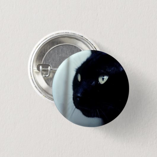 Black Cat Face Button (Vorne & Hinten)