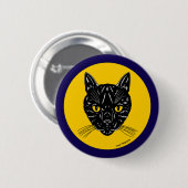 Black Cat Face Button (Vorne & Hinten)