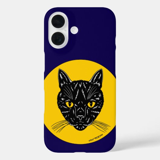 Black Cat Face Case-Mate iPhone Hülle (Rückseite)