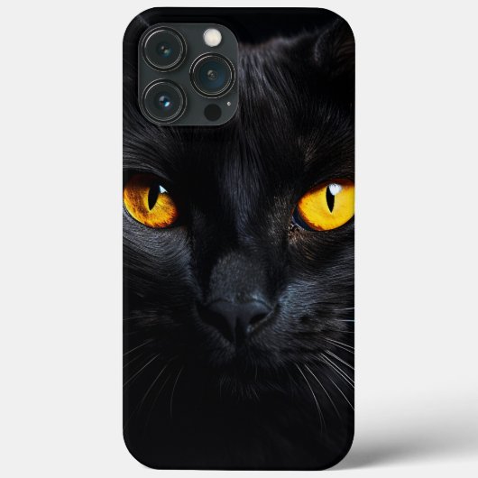 Black Cat Face Case-Mate iPhone Hülle (Rückseite)