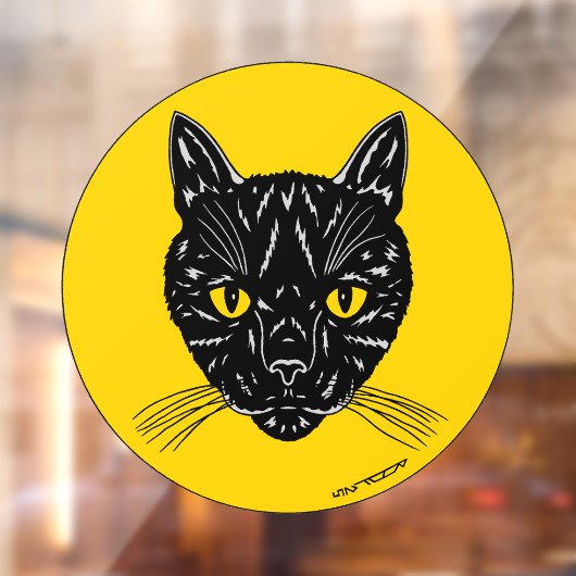 Black Cat Face Fensteraufkleber (Blatt 2)