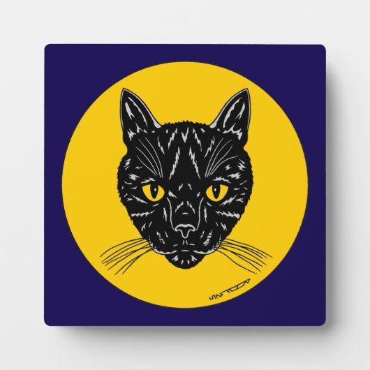 Black Cat Face Fotoplatte (Vorderseite)