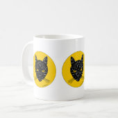 Black Cat Face Kaffeetasse (Vorderseite Links)