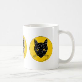 Black Cat Face Kaffeetasse