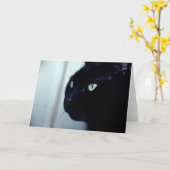 Black Cat Face Karte (Gelbe Blume)