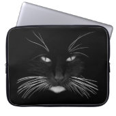 Black Cat Face Laptopschutzhülle (Vorderseite)