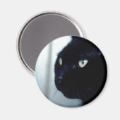 Black Cat Face Magnet (Vorderseite/Rückseite)