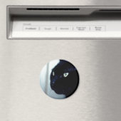 Black Cat Face Magnet (In Situ (Geschirrspüler))