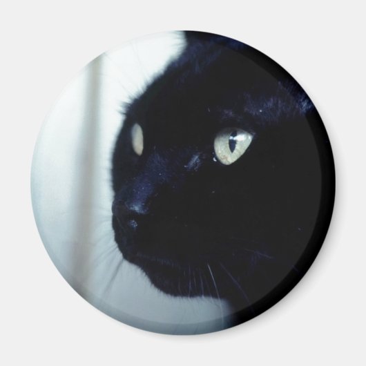 Black Cat Face Magnet (Vorne)