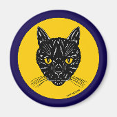 Black Cat Face Magnet (Vorne)