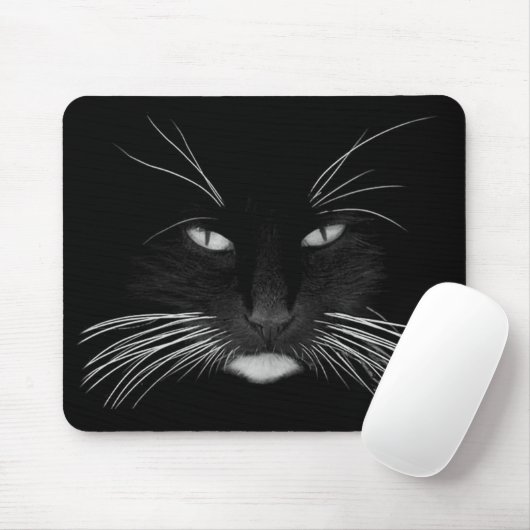 Black Cat Face Mousepad (Mit Mouse)