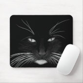 Black Cat Face Mousepad (Mit Mouse)