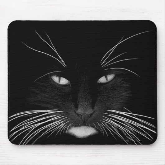 Black Cat Face Mousepad (Vorne)