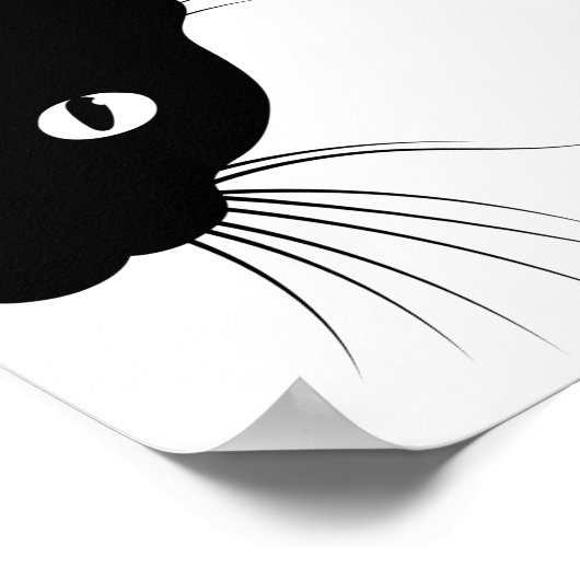 Black Cat Face Poster (Ecke)