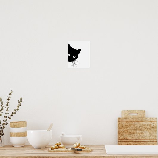 Black Cat Face Poster (Küche)