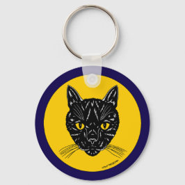 Black Cat Face Schlüsselanhänger
