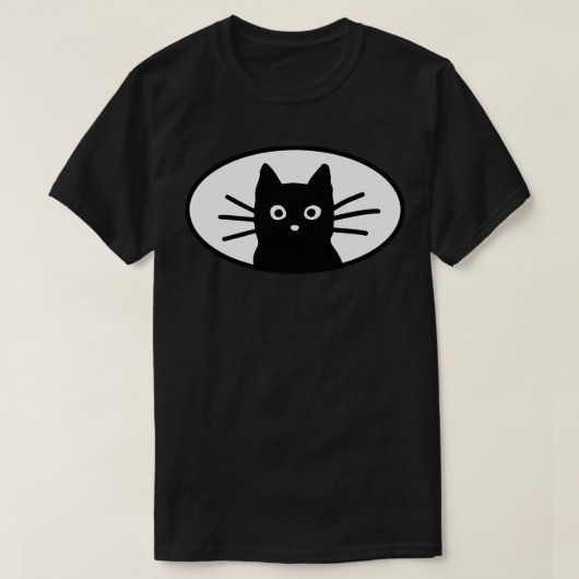 Black Cat Face T-Shirt (Design vorne)