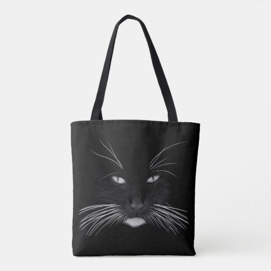 Black Cat Face Tasche (Rückseite)