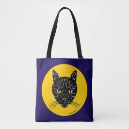 Black Cat Face Tasche
