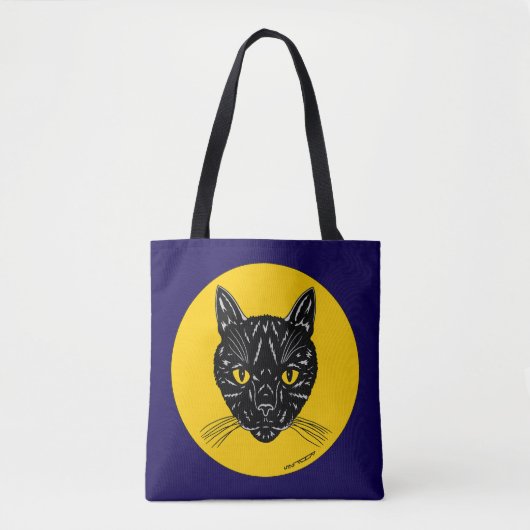 Black Cat Face Tasche (Vorderseite)