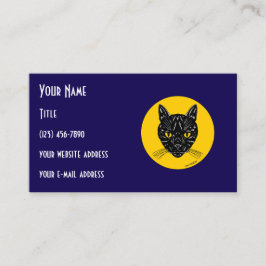 Black Cat Face Visitenkarte