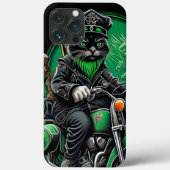 Black Cat Fahrrad St. Patrick's Day Case-Mate iPhone Hülle (Rückseite)