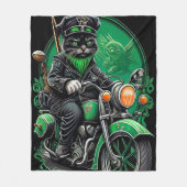 Black Cat Fahrrad St. Patrick's Day Fleecedecke (Vorderseite)