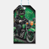 Black Cat Fahrrad St. Patrick's Day Geschenkanhänger (Vorderseite)