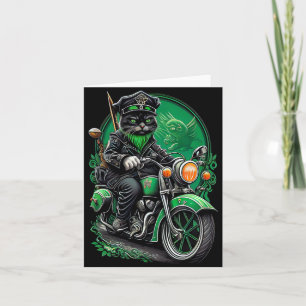 Black Cat Fahrrad St. Patrick's Day Karte
