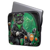 Black Cat Fahrrad St. Patrick's Day Laptopschutzhülle (Vorderseite Links)