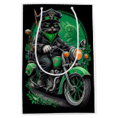 Black Cat Fahrrad St. Patrick's Day Mittlere Geschenktüte (Vorderseite)