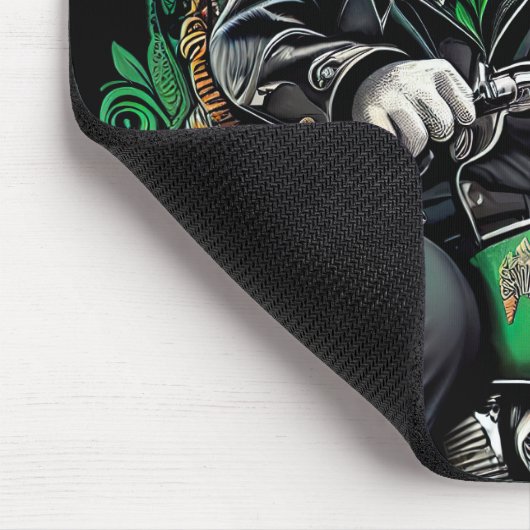 Black Cat Fahrrad St. Patrick's Day Mousepad (Ecke)