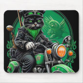 Black Cat Fahrrad St. Patrick's Day Mousepad (Vorne)