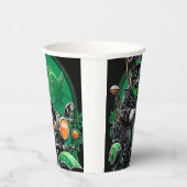 Black Cat Fahrrad St. Patrick's Day Pappbecher (Rechts)