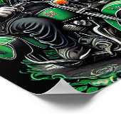 Black Cat Fahrrad St. Patrick's Day Poster (Ecke)