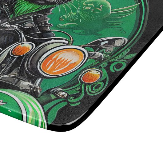 Black Cat Fahrrad St. Patrick's Day Schneidebrett (Ecke)