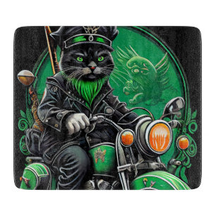 Black Cat Fahrrad St. Patrick's Day Schneidebrett